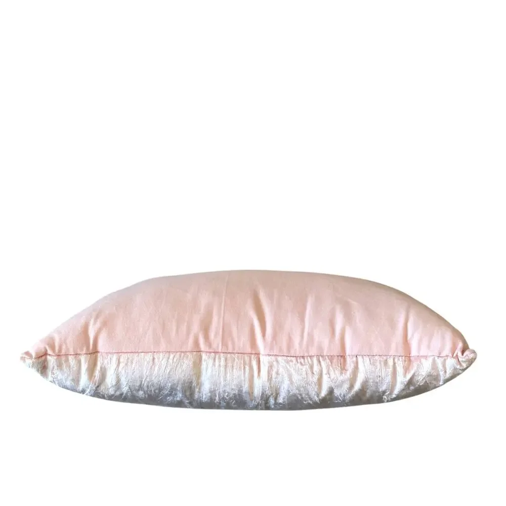 Magaschoni Beaded Faux Pearl Bows on Pink Velvet Decorative Pillow 14x20 New